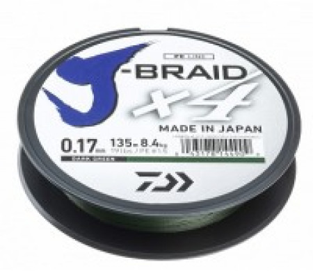 Шнур Daiwa J-Braid X4 135м*0,13мм*5,9кг зел 