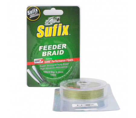 Леска Sufix Fider Braid Gore Olive Green 100*0,12*5,4кг